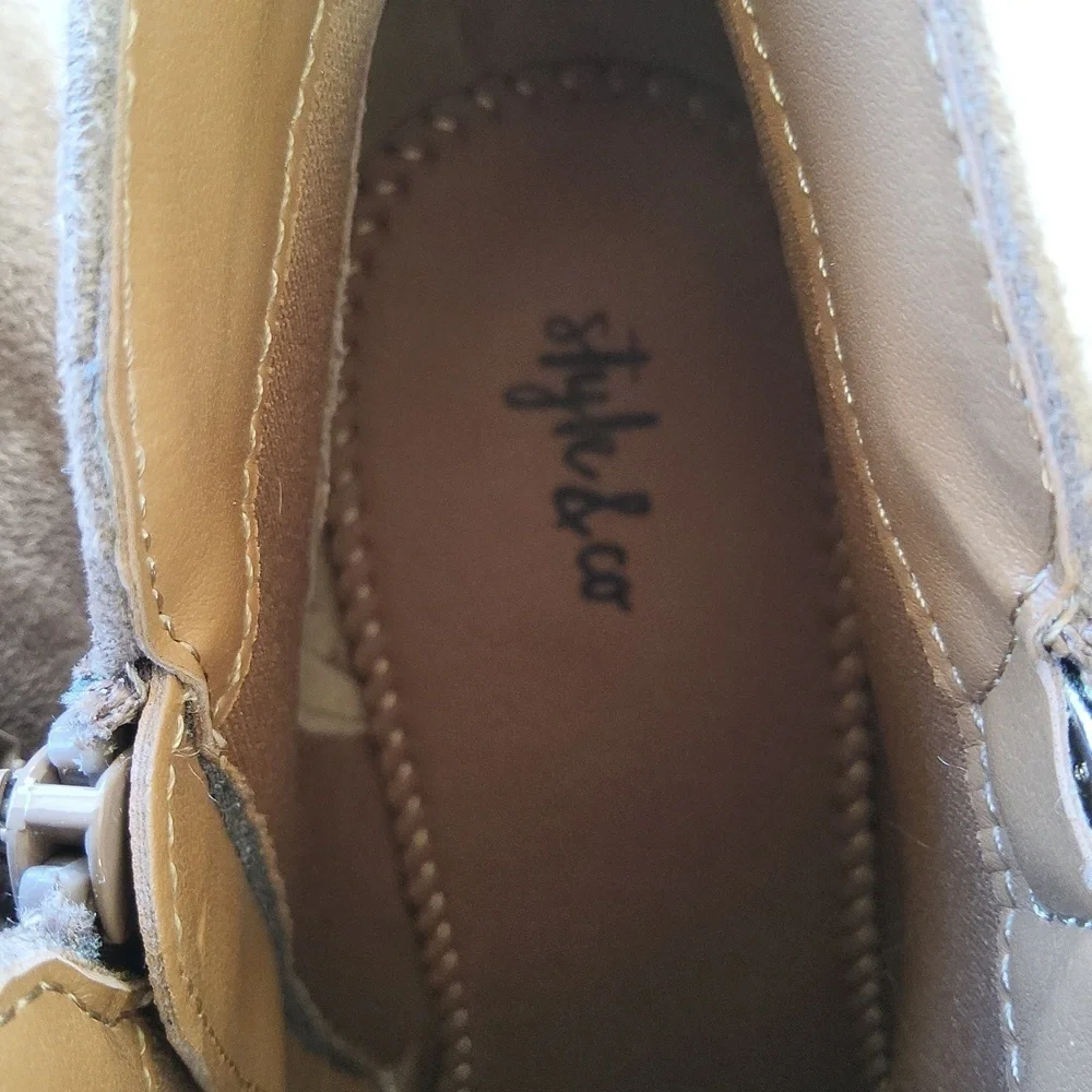 Style & Co faux suede light brown heeled boots size 10 1/2 - Picture 10 of 14